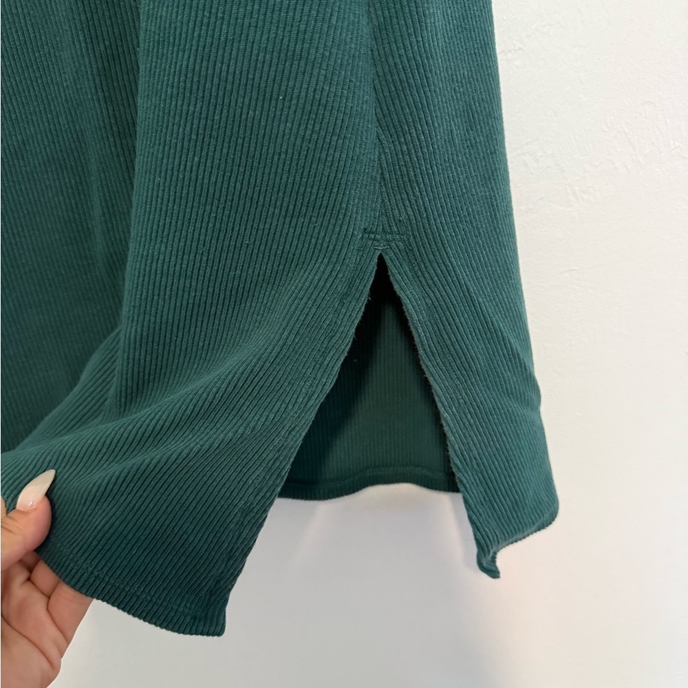Eileen Fisher Ballet Neck Ribbed Tunic Green Knit S Long Sleeveless - Picture 5 of 7